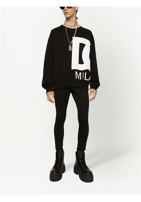 black cotton sweatshirt featuring white DG logo to the side DOLCE & GABBANA | G9ZX8T-FU7DUHNYOW